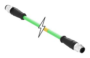 MOLEX 120108-8303 传感器 线缆, 4P M12公-连接器, 公, 19.7英寸