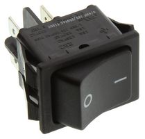 E-SWITCH RB242D1121.. ROCKER SWITCH, DPST, 20A, 125VAC, PANEL