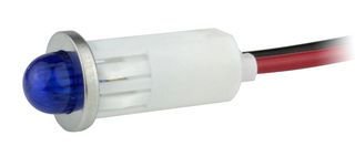VCC / VISUAL COMMUNICATIONS COMPANY 1092M6-125VAC 面板指示器, 蓝色, 125VAC, 引线式