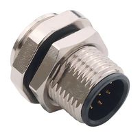 NORCOMP 859-008-10SR004 传感器连接器, M12, 8路, 公, 面板