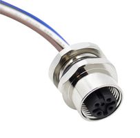 MUELLER ELECTRIC AI-T00206 CORDSET, 1/4-18 NPT PANEL MT M12 FM TO CUT-END, 5C, .5M 62AK6840