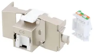 L-COM RJTLC6S-POE RJ45 CONN, KEYSTONE, JACK, 8P8C, 1PORT