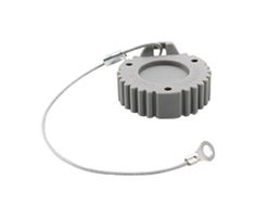 AMPHENOL SINE/TUCHEL AHDC169-TM CAP W/TETHER, RCPT, 9POS, THERMOPLASTIC