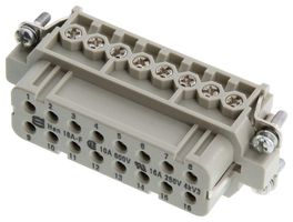 HARTING 09200162814 HEAVY DUTY CONN, INSERT, RCPT, 16+PE POS