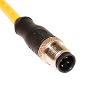 MUELLER ELECTRIC C4A10M003 M12 CORDSET, 4-POSITION MALE STRAIGHT TO OPEN END, 22 AWG, 3M 68AK2086