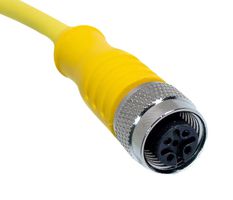 MUELLER ELECTRIC C4C02F003 M12 CORDSET, 4-POSITION FEMALE STRAIGHT-OPEN END, 18 AWG, 3F 68AK2092