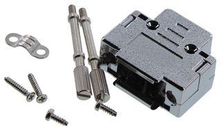 L-COM SDRS09HOT. 后盖, D-SUB 连接器后盖, 尺寸 DE, 180 度, ABS