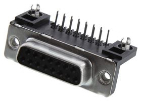 AMPHENOL COMMUNICATIONS SOLUTIONS D15S13F6GL00LF 连接器, D-SUB, 母, DA, 15路, 焊接