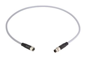 HARTING 21348081380005 CABLE ASSY, 3P M8 PLUG-RCPT, 19.7", GRY