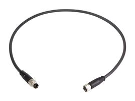 HARTING 21348081489020 CABLE ASSY, 4P M8 PLUG-RCPT, 6.6 , BLK