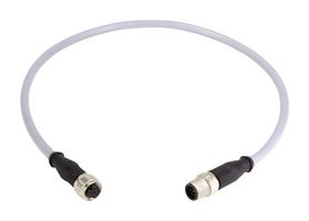 HARTING 21348485882020 CABLE ASSY, 8P M12 PLUG-RCPT, 6.6 , GRY