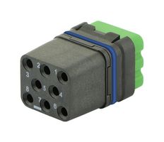 SOURIAU-SUNBANK / EATON 8MQ2M0816BBE RECTANGULAR MODULE, RCPT, 8POS, 3ROW