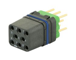 SOURIAU-SUNBANK / EATON 8MQ2M0816UDE RECTANGULAR MODULE, RCPT, 8POS, 3ROW