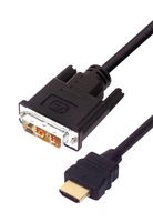 L-COM HD-DVI-MM-3 电缆组件, HDMI 插头-DVI-D 插头, 9.8英尺