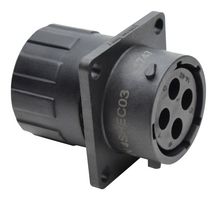 AMPHENOL SINE/TUCHEL RTS014N4SHEC03 CIRCULAR CONNECTOR, RCPT, 4POS, FLANGE
