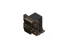 EDAC 661-009-264-032 STACKED D-SUB CONN, R/A PLUG, 9P, 2PORT