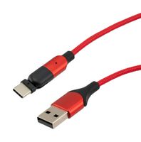 L-COM CAU2AC-MM-2M 线缆, 180°旋转头, 线缆, USB2.0 A至C, 公-公, R