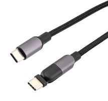 L-COM CAU2CC100W-MM-2M 线缆, 180°旋转头, USB2.0 C至C, 公-公, 1