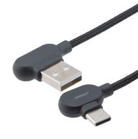 L-COM USBCA2LED-RA-MM-1M. 线缆, USB2.0 发光二极管直角 AM至CM 电缆