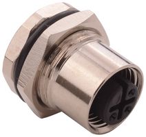 NORCOMP 859-003-203R004. 传感器连接器, M12, 母, 3路, 面板安装