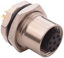 NORCOMP 859-008-203R004. SENSOR CONNECTOR, M12, RCPT, 8POS, PANEL
