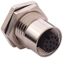 NORCOMP 859-012-203R004. 传感器连接器, M12, 母, 12路, 面板
