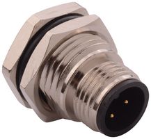 NORCOMP 860-003-113R004. 传感器连接器, M12, 公, 3路, 面板安装