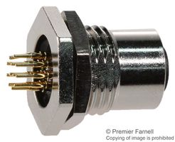 NORCOMP 860-012-213R004. 传感器连接器, M12, 母, 12路, 面板