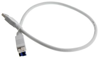 L-COM U3A00060-05M 电缆, USB, 3.0 A 公-B 公, 白色, 19.7英寸