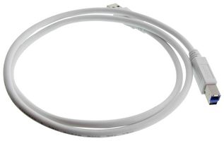 L-COM U3A00060-1M 电缆, USB, 3.0 A 公-B 公, 白色, 3.3英尺