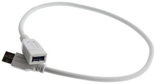 L-COM U3A00062-05M USB CABLE, 3.0 A PLUG-A RCPT, WHT, 19.7"