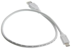 L-COM U3A00063-05M 电缆, USB, 3.0 A 公-C 公, 白色, 19.7英寸