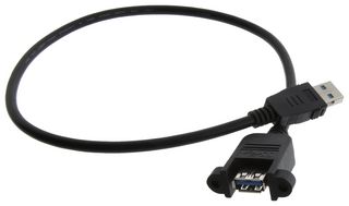 L-COM U3A00100-05M. 电缆, USB, 3.0 A 公-A 母, 黑色, 19.7英寸