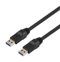 L-COM CAU3HFAA-BLK-05M 电缆, USB, 3.0 A 公-A 公, 0.5M