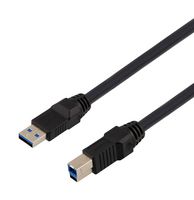 L-COM CAU3HFAB-BLK-2M 电缆, USB, 3.0 A 公-B 公, 2M