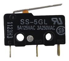 OMRON ELECTRONIC COMPONENTS SS-5GL-F-3 微动开关, SPST, 5A, 125VAC, 50GF