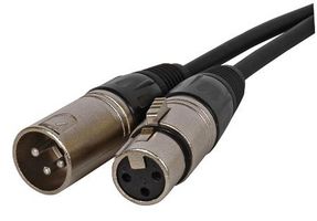 MULTICOMP PRO 555-11906 电缆, 3 路 XLR 连接器, 公-插座, 75英尺, 黑色