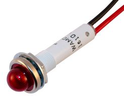 WAMCO WL-6091M1-12V PANEL MOUNT INDICATOR, LED, 9.65MM, RED,
