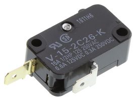 OMRON ELECTRONIC COMPONENTS V-15-2C26-K 微动开关, 销柱塞, SPST-常闭, 15A, 250V