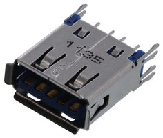 AMPHENOL COMMUNICATIONS SOLUTIONS GSB312137CHR USB CONN, 3.0 TYPE A, RCPT, 9POS, TH