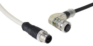 BULGIN LIMITED PXPNPN12RAF04AFI003PUR. SENSOR CORD, 4P M12 RCPT-M12 PLUG, 11.8"