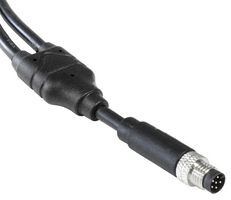 BULGIN LIMITED PXPPVC08FIM06AYT010PVC. 传感器电缆, 6P M8 公-自由线端, 3.3英尺