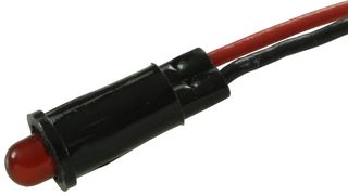 VCC / VISUAL COMMUNICATIONS COMPANY 5110F1-5V 发光二极管指示灯, 面板安装, T-1, 红色, 5V