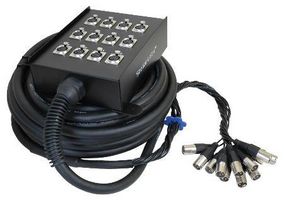 STELLAR LABS 555-13872 电缆, 3路 XLR 插头-插座, 12端口, 32英尺