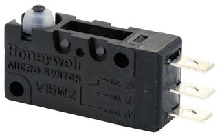 HONEYWELL V15W2-EZ100-W2. 微动开关, SPDT, 柱塞型, 5A, 250VAC