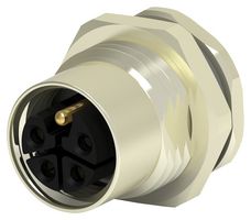 TE CONNECTIVITY T4141L12051-000 传感器连接器, 母, M12, 4P+PE, 面板