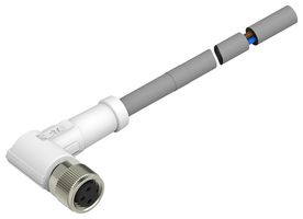 TE CONNECTIVITY T4051420003-001. 线缆组件, M8 RA 母 0.5M 3P PUR 电缆