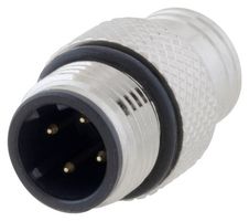 L-COM M124DM-MLD. SENSOR CONN, PLUG, 4POS, M12, PANEL