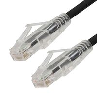L-COM TRD626TAA-BLK-25F ENET CORD, CAT6, RJ45 PLUG-PLUG, 25