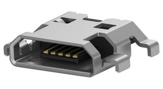 TE CONNECTIVITY 2134441-2 连接器, MICRO USB, 2.0 B, 直角母, 5P